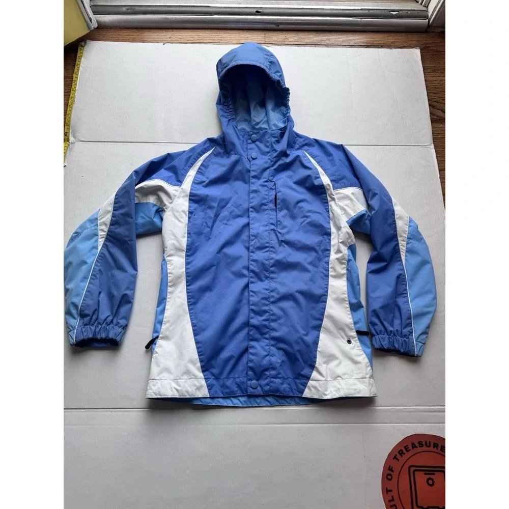 REI Co-Op Insulated Hooded Jacket‎ Youth Girls Med 10-12 Blue Winter Coat